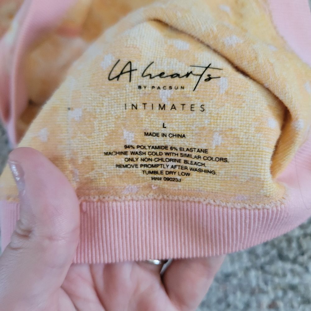 LA Hearts Pacsun Intimates Floral Lounge Crop Top Size Large - Picture 5 of 5